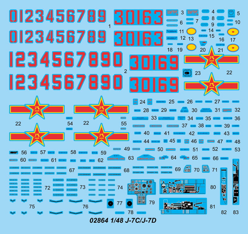 TRUMPETER 02864 - 1:48 scale J-7C/J-7D Fighter plastic model kit