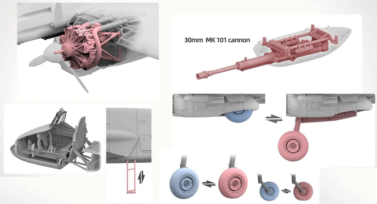 Takom 1/48 Scale Henschel Hs129 B-2 WWII Ground Attack Aircraft 48001 Plastic Model Kit NZ Stock