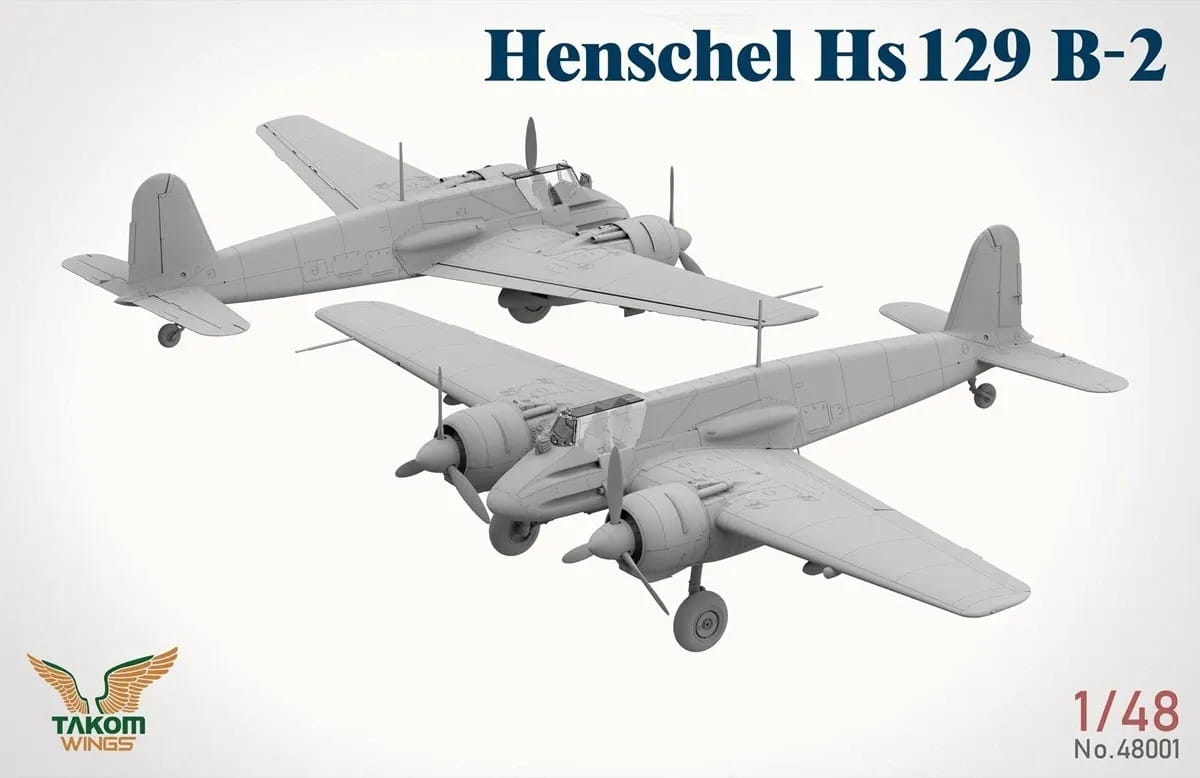 Takom 1/48 Scale Henschel Hs129 B-2 WWII Ground Attack Aircraft 48001 Plastic Model Kit NZ Stock