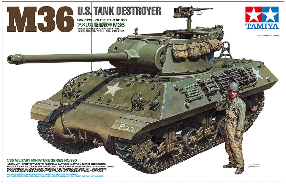 Tamiya 1:35 scale U.S. Tank Destroyer M36 35390 plastic model kits