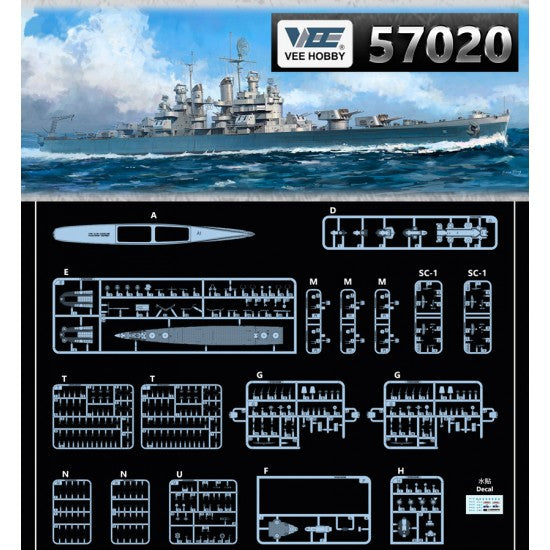 Vee Hobby 1/700 Scale USS Cleveland CL-55 1945 Standard Edition V57020 Plastic Model Kit