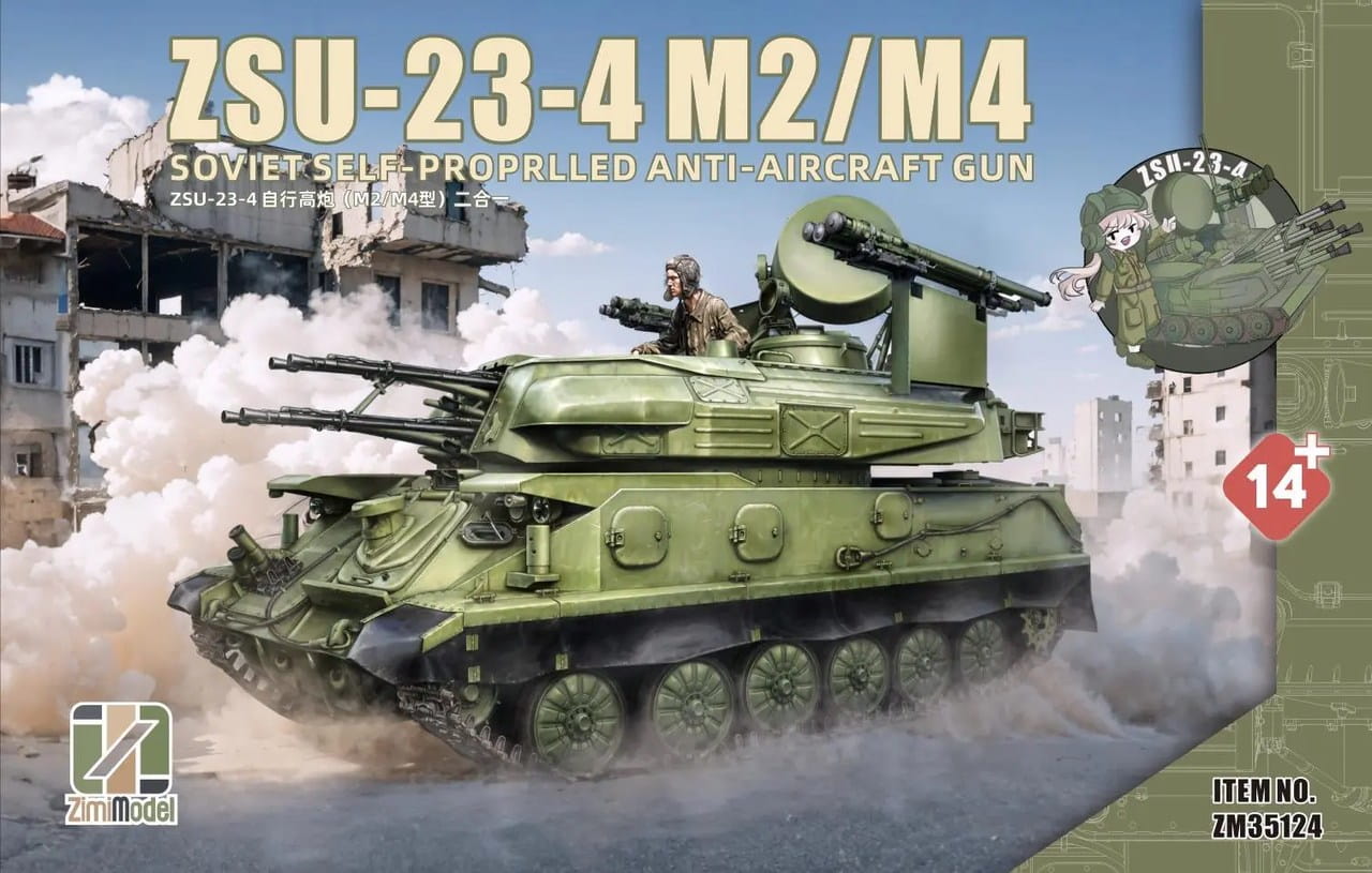 Zimi Model 1:35 scale ZSU-23-4 M2/M4 Soviet Self-Propelled Anti-Aircraft Gun 35124 scale model kit