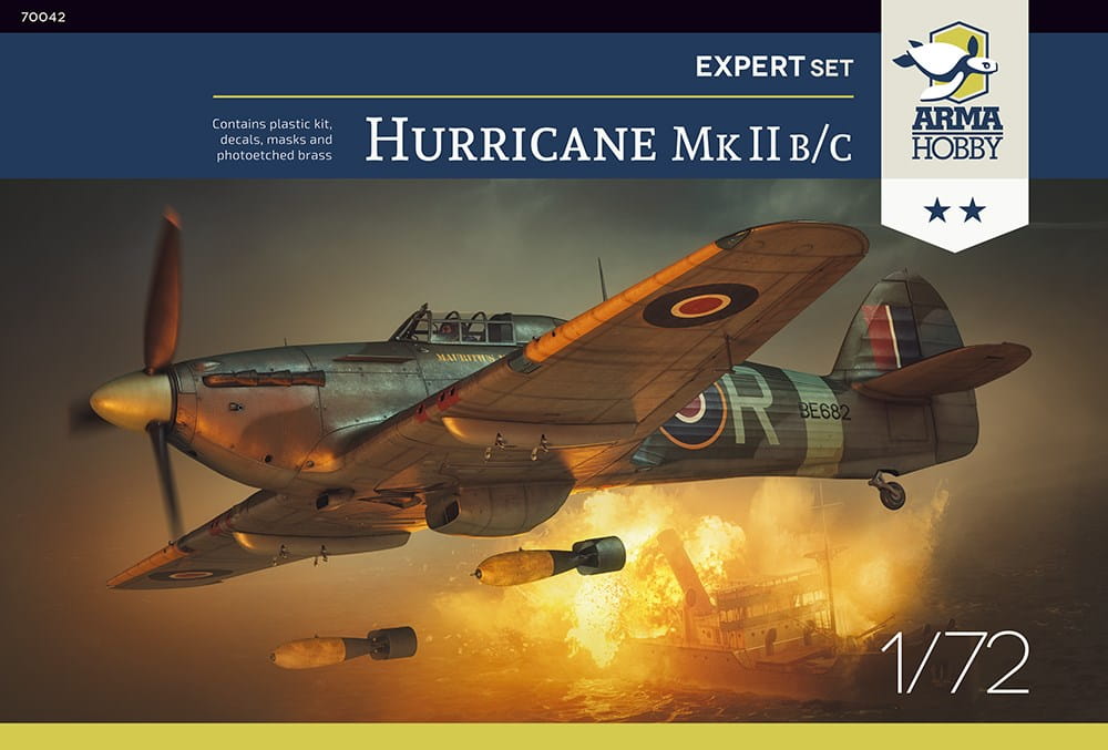 Arma Hobby 1:72 scale Hurricane Mk II b/c "Expert Set" 70042 scale model kit
