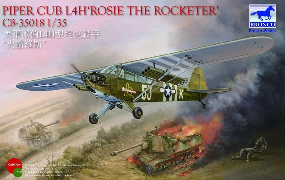 Bronco scale 1/35 Piper Club L4H Rosie the Rocketer 35018 plastic model