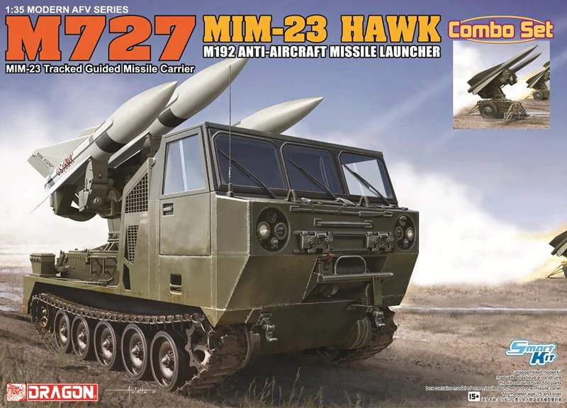 Dragon Models 1:35 scale M727 Missile Carrier + MIM-23 Hawk 3588 scale model kit