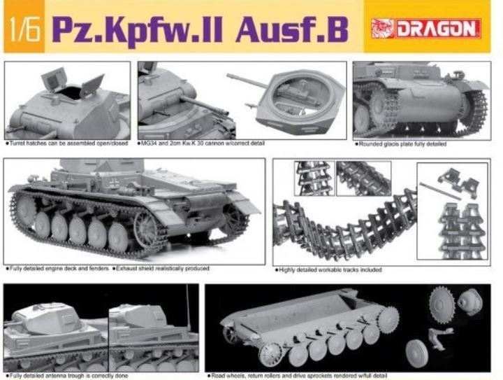Dragon 1/6 Scale Pz.Kpfw. II Ausf. B 75025 Plastic Model Kit