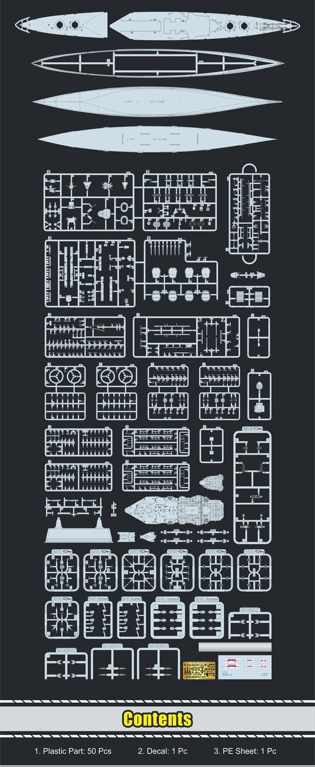 FlyHawk 1/700 Scale HMS Hood 1941 FH1160 Plastic Model Kit