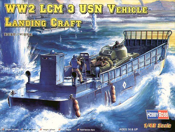HobbyBoss 1/48 WW2 LCM 3 USN Vehicle Landing Craft (No. 84817)