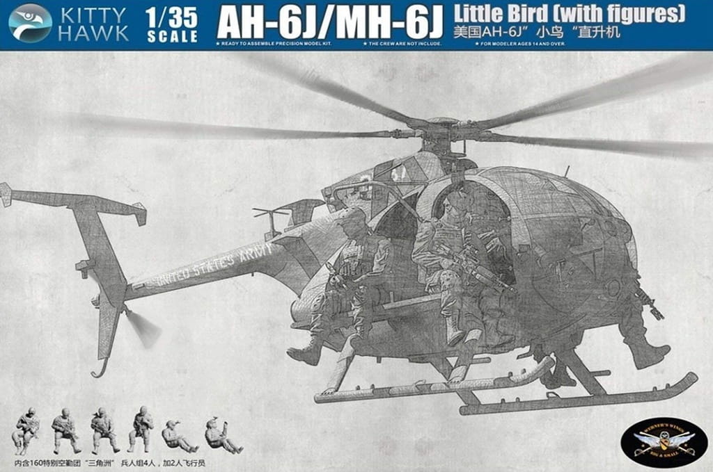 Kitty Hawk 1/35 Scale AH-6J/MH-6J Little Bird w/ Figures KH50004 Plastic Model Kit NZ Stock