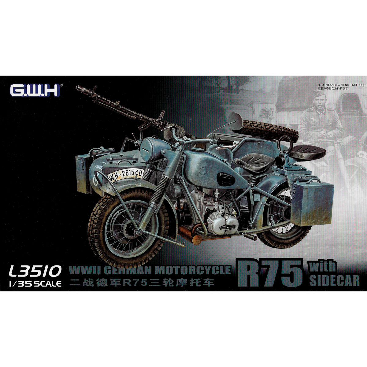 Great Wall Hobby 1/35 BMW R75 Motorcycle with Sidecar L3510 WWII German Military Vehicle Model Kit NZ Stock