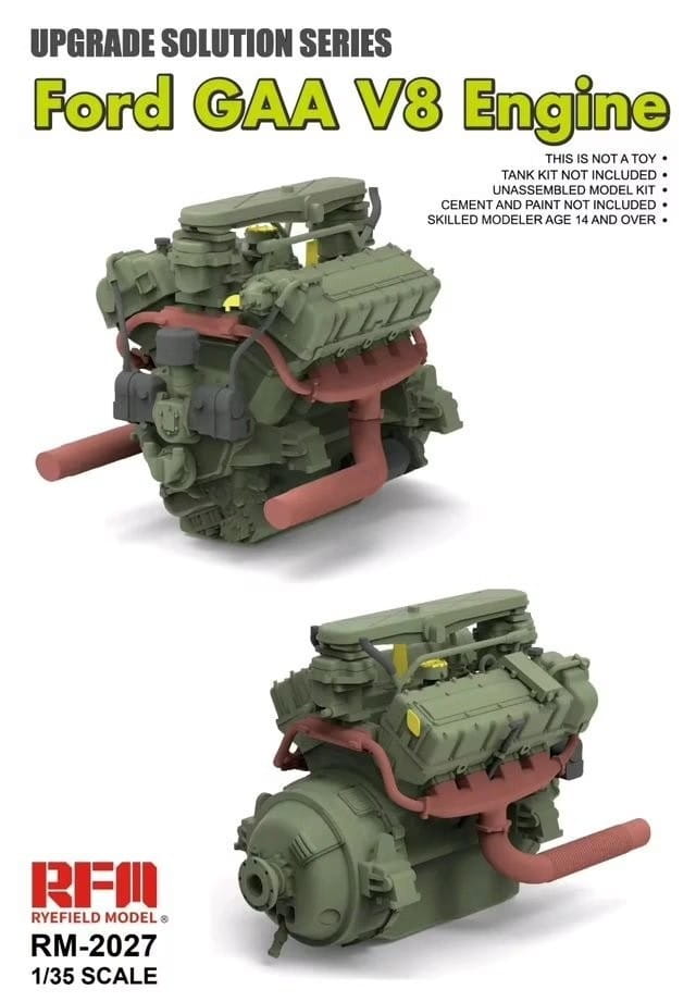 Rye Field Model 1/35 Ford GAA V8 Engine Detail Kit WWII Tank Engine RM-2027 Plastic Model Accessory NZ Stock