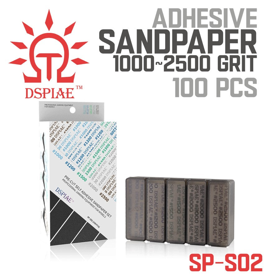 DSPIAE SP-S02 Adhesive Sanding Paper Set – Fine Grits 1000 to 2500 (100pcs)