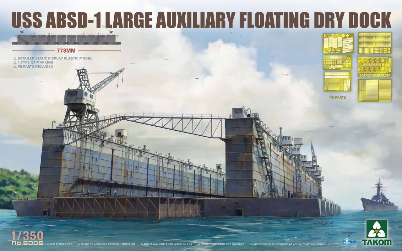 Takom 1/350 Scale USS ABSD-1 Large Auxiliary Floating Dry Dock 6006 Plastic Model Kit NZ Stock