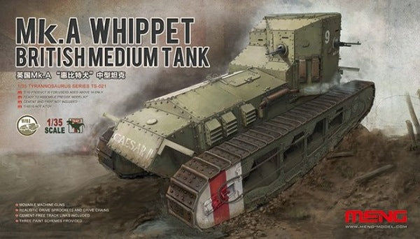 Meng Model 1/35 Mk.A Whippet British Medium Tank Model Kit (No. TS-021)