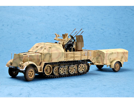 Trumpeter 1/35 Scale German 2cm Flakvierling 38 auf Selbstfahrlafette (Sd.Kfz.7/1 Late) w/ Sd.Anhänger 52 01524 Plastic Model Kit NZ Stock