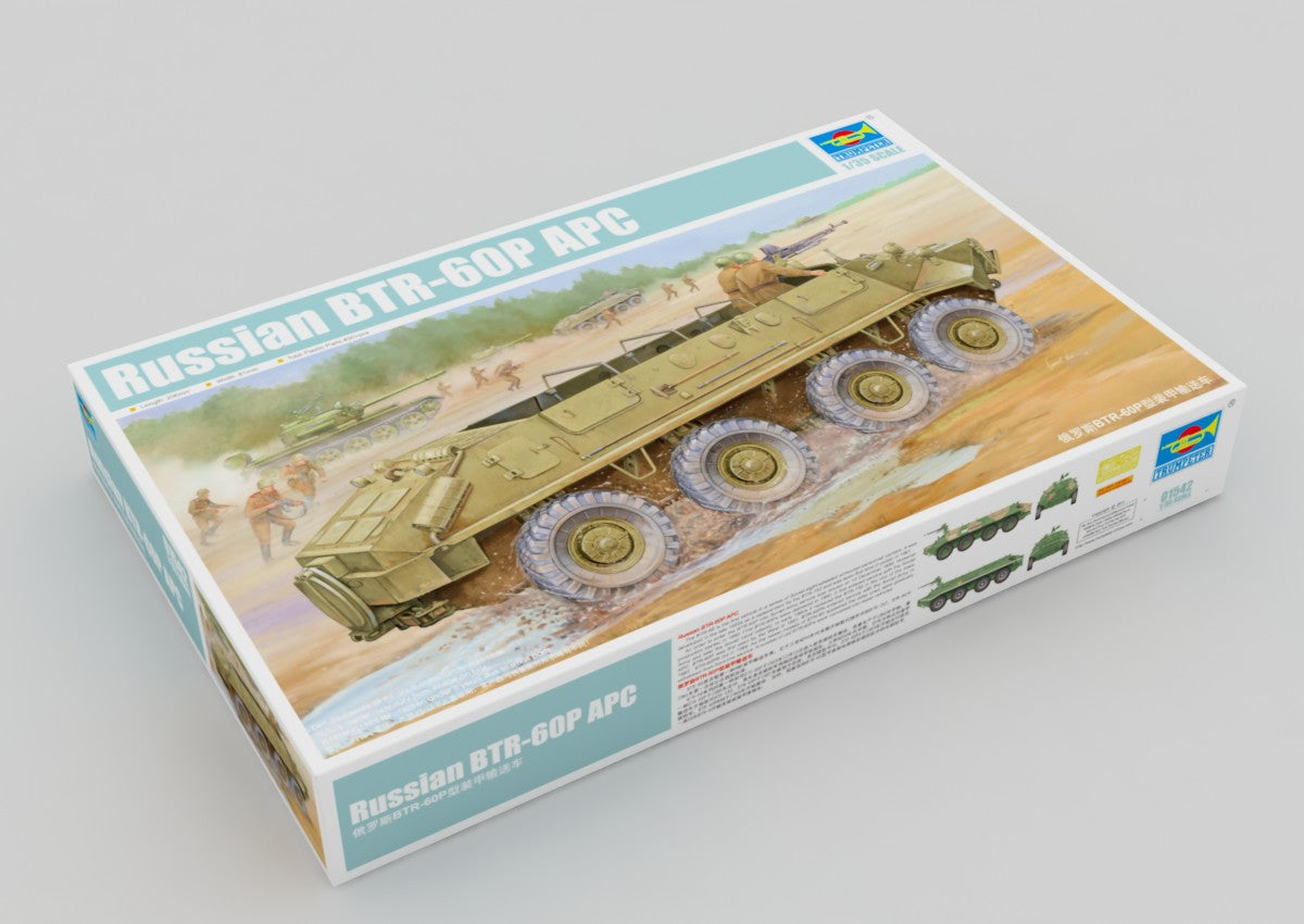 Trumpeter 1/35 Russian BTR-60P APC 01542 Soviet 8x8 Amphibious Armoured Personnel Carrier Military Vehicle Plastic Model Kit NZ Stock