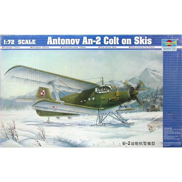 TRUMPETER 1:72 scale AN-2 Colt On Sledge 01607 plastic model kit