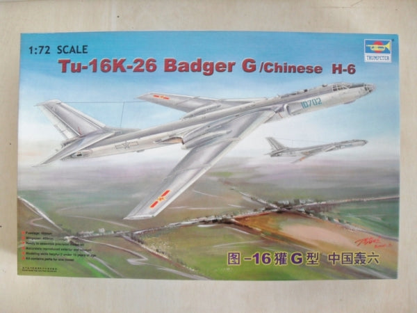 Trumpeter 1/72 Chinese H-6 Tu-16K-26 Badger G 01612 PLA Air Force Bomber Aircraft Model Kit NZ Stock