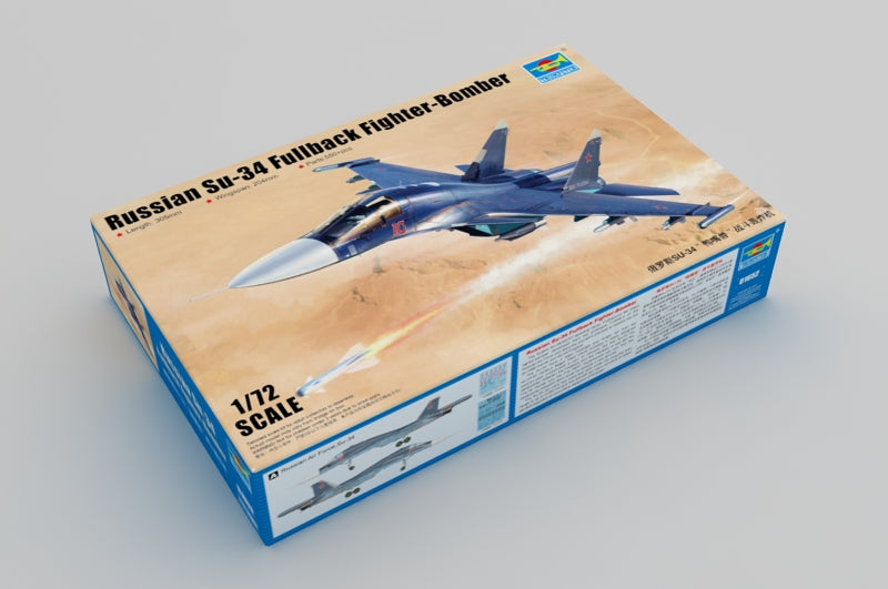 Trumpeter 1/72 Russian Su-34 Fullback Fighter-Bomber 01652 Sukhoi Modern Russian Air Force Twin-Engine Strike Aircraft Plastic Model Kit NZ Stock