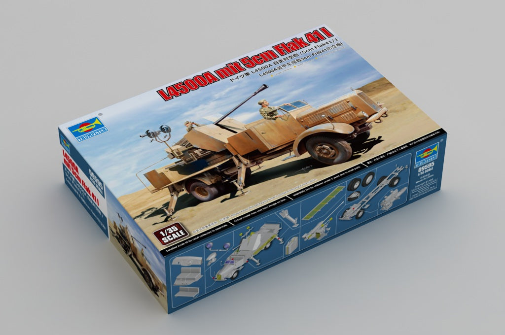 Trumpeter 1/35 Scale L4500A mit 5cm Flak 41 German Self-Propelled Anti-Aircraft Gun Plastic Model Kit 09595 NZ Stock