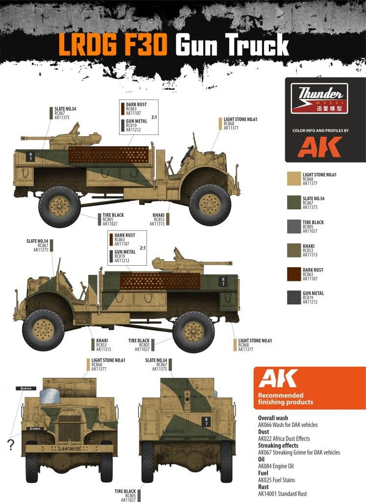 Thunder Model 1:35 scale LRDG CMP F30 Truck with Ordnance 37mm Mk.I Bofors Gun (Limited Bonus Edition) 35307 scale model kit