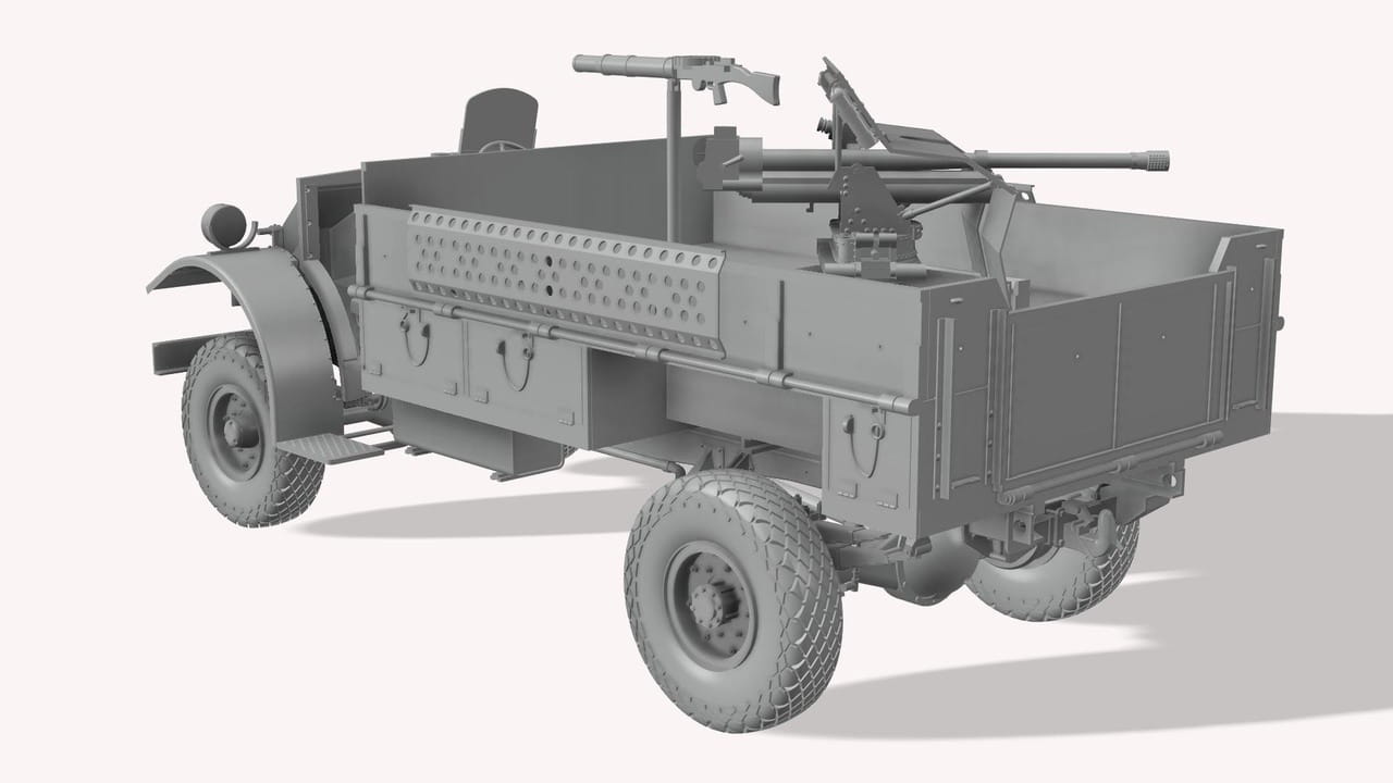 Thunder Model 1:35 scale LRDG CMP F30 Truck with Ordnance 37mm Mk.I Bofors Gun (Limited Bonus Edition) 35307 scale model kit