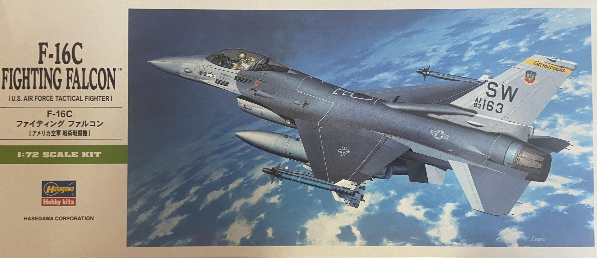 Hasegawa 1/72 F-16C Fighting Falcon – U.S. Air Force Tactical Fighter (Kit 00232)