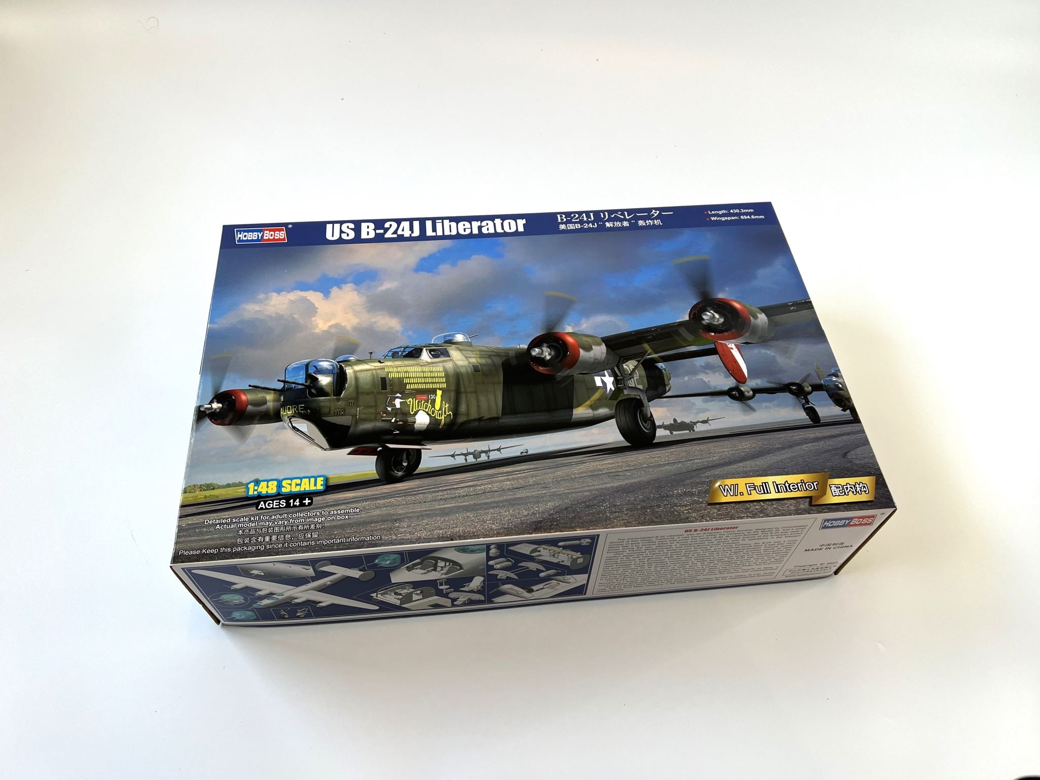 HobbyBoss 1/48 US B‑24J Liberator with Full Interior (Kit No. 81774)