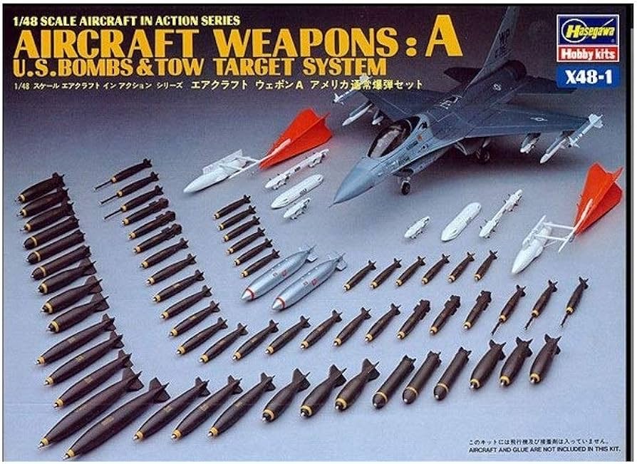 Hasegawa 1/48 Aircraft Weapons: A U.S. Bombs & Tow Target System (No. X48-1)