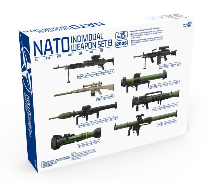 Magic Factory 1/35 Scale NATO Individual Weapon Set B 2003 Plastic Model Kit NZ Stock