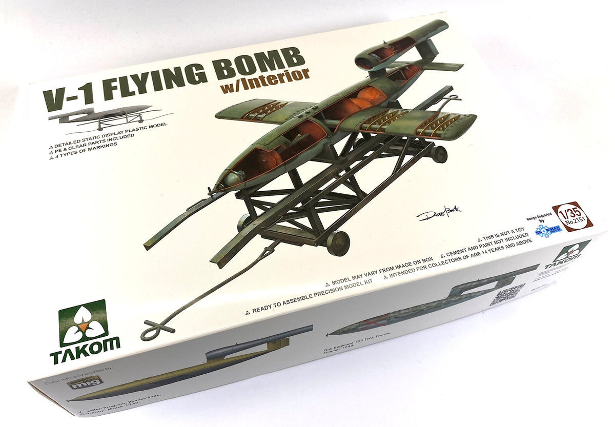 Takom 1/35 V-1 Flying Bomb with Interior 2151 WWII German V-1 Missile Model Kit NZ Stock