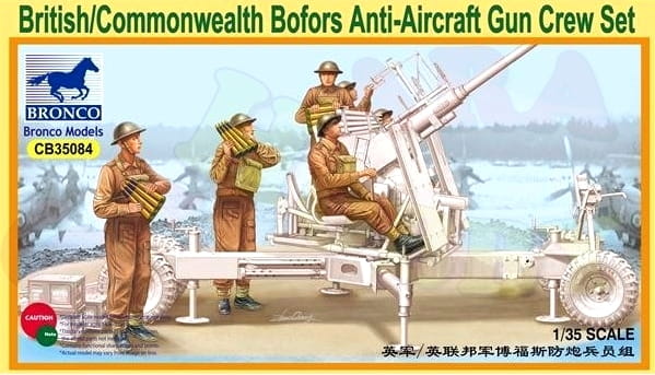 Bronco 1/35 Scale British/Commonwealth Bofors Anti-Aircraft Gun Crew Set Plastic Model Kit CB35084 NZ Stock
