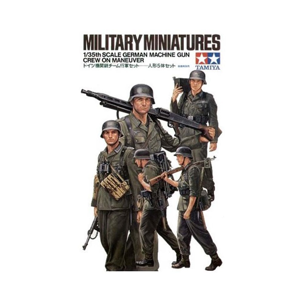 Tamiya 1/35 Scale German Machine Gun Crew On Maneuver (5 Figures) Plastic Model 35184 NZ Stock