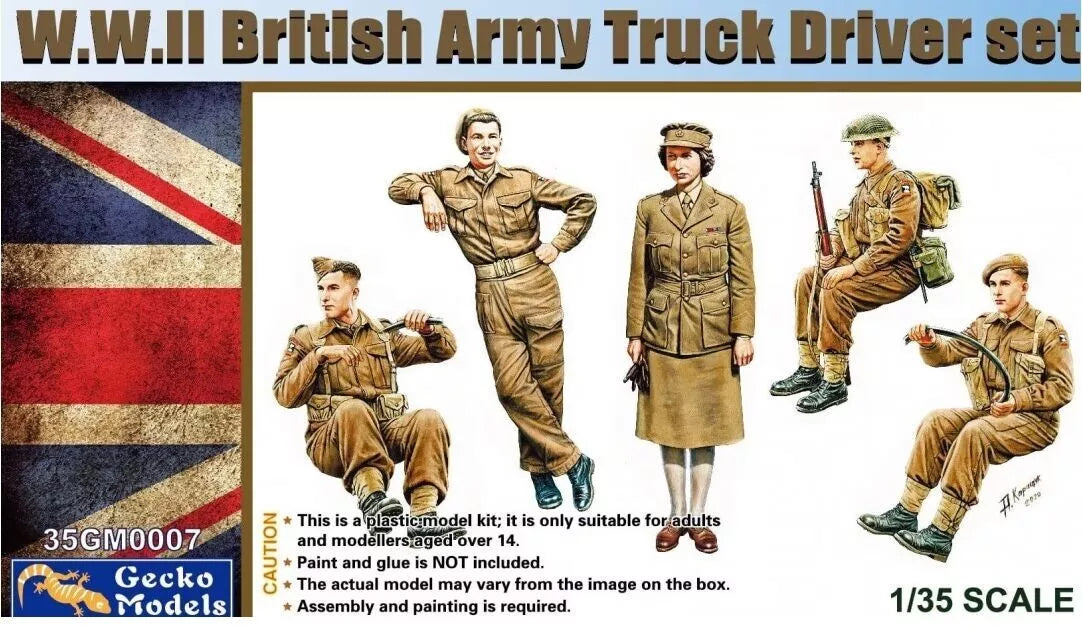 Gecko 1/35 WWII British Army Truck Driver Set – Kit No. 35GM0007
