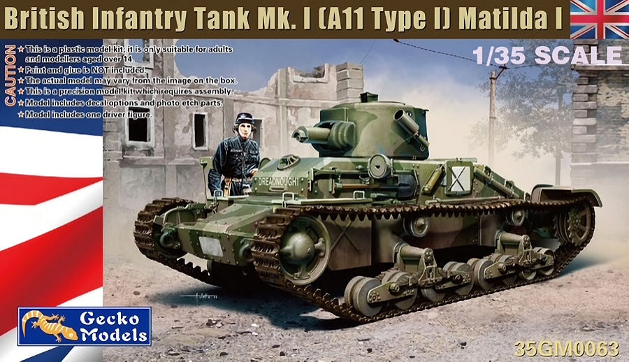Gecko Models 1/35 British Infantry Tank Mk.I A11 Type I Matilda I 35GM0063 WWII Tank Model Kit NZ Stock