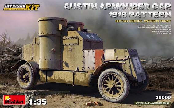 MiniArt 1/35 Austin Armoured Car 1918 Pattern British Service Western Front Interior Kit 39009 Plastic Model Kit NZ Stock