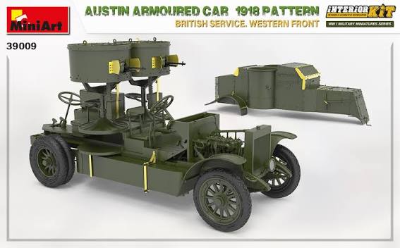 MiniArt 1/35 Austin Armoured Car 1918 Pattern British Service Western Front Interior Kit 39009 Plastic Model Kit NZ Stock