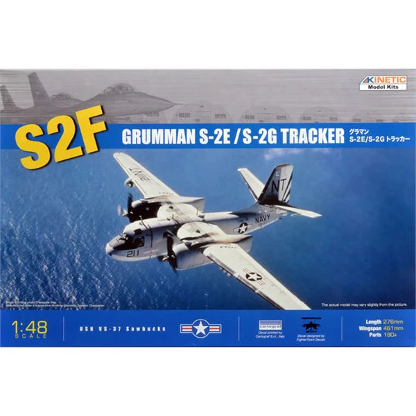 Kinetic 1/48 Grumman S-2E/S-2G Tracker USN VS-37 Sawbucks K48024 Model Kit NZ Stock
