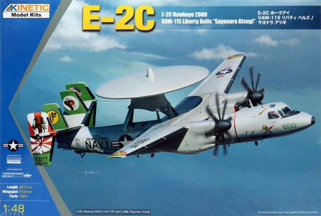 Kinetic 1/48 E-2C Hawkeye 2000 VAW-115 Liberty Bells Sayonara Atsugi K48066 US Navy Aircraft Model Kit NZ Stock