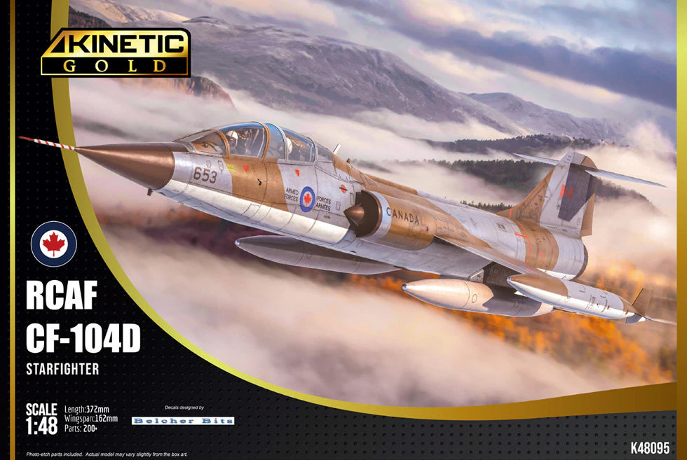 Kinetic 1/48 CF-104D RCAF Starfighter K48095 Royal Canadian Air Force Two-Seat Supersonic Fighter Jet Plastic Model Kit NZ Stock