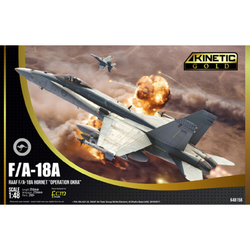 Kinetic 1/48 F/A-18A+ Hornet Operation Okra K48158 Royal Australian Air Force Fighter Aircraft Model Kit NZ Stock