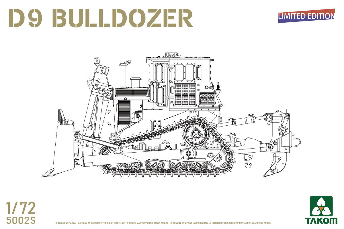 Takom 1/72 Scale Caterpillar D9 Heavy Bulldozer Limited Edition 5002S Plastic Model Kit