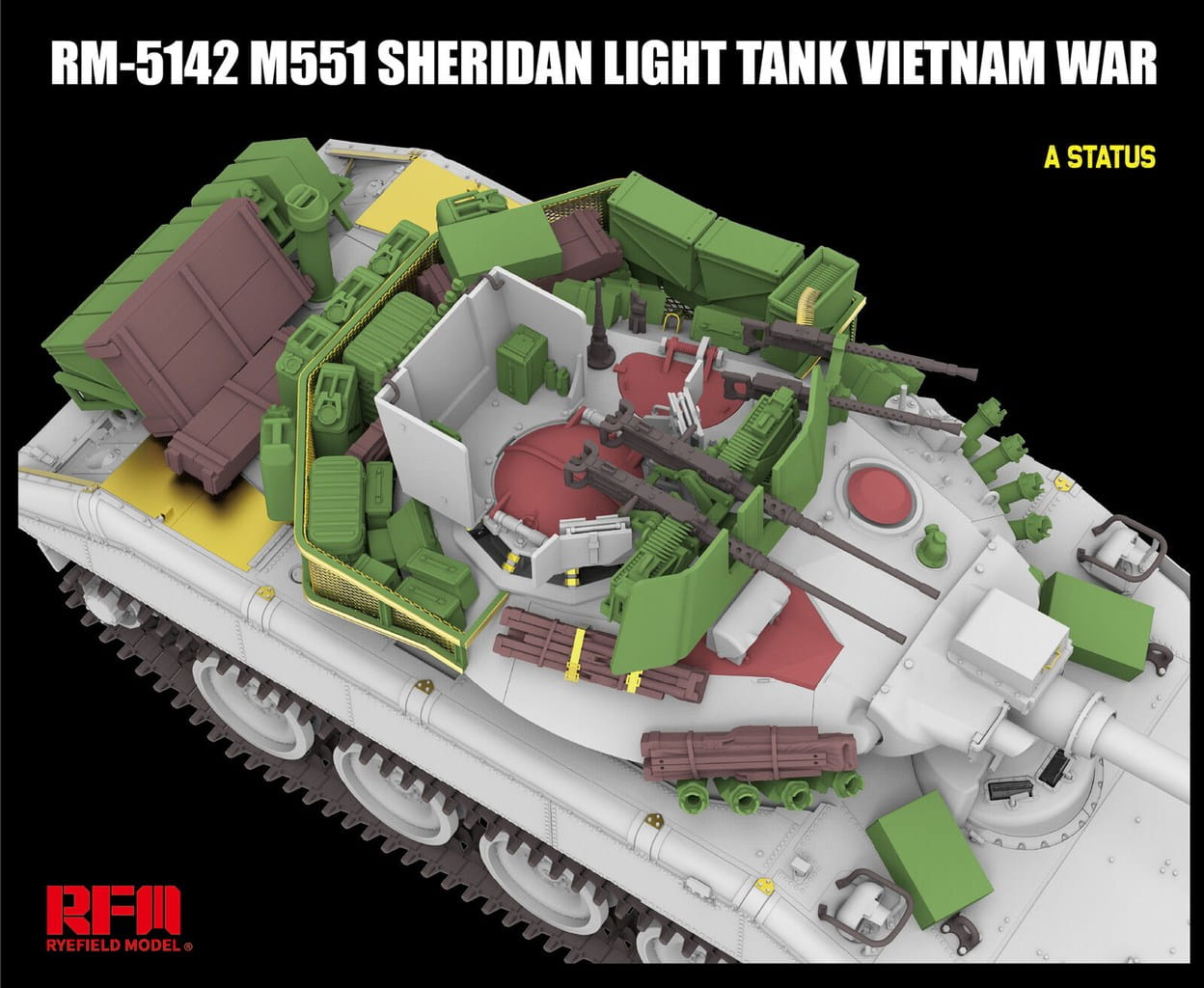 Rye Field Model 1/35 Scale M551 Sheridan Light Tank Vietnam War RM-5142 Plastic Model Kit NZ Stock