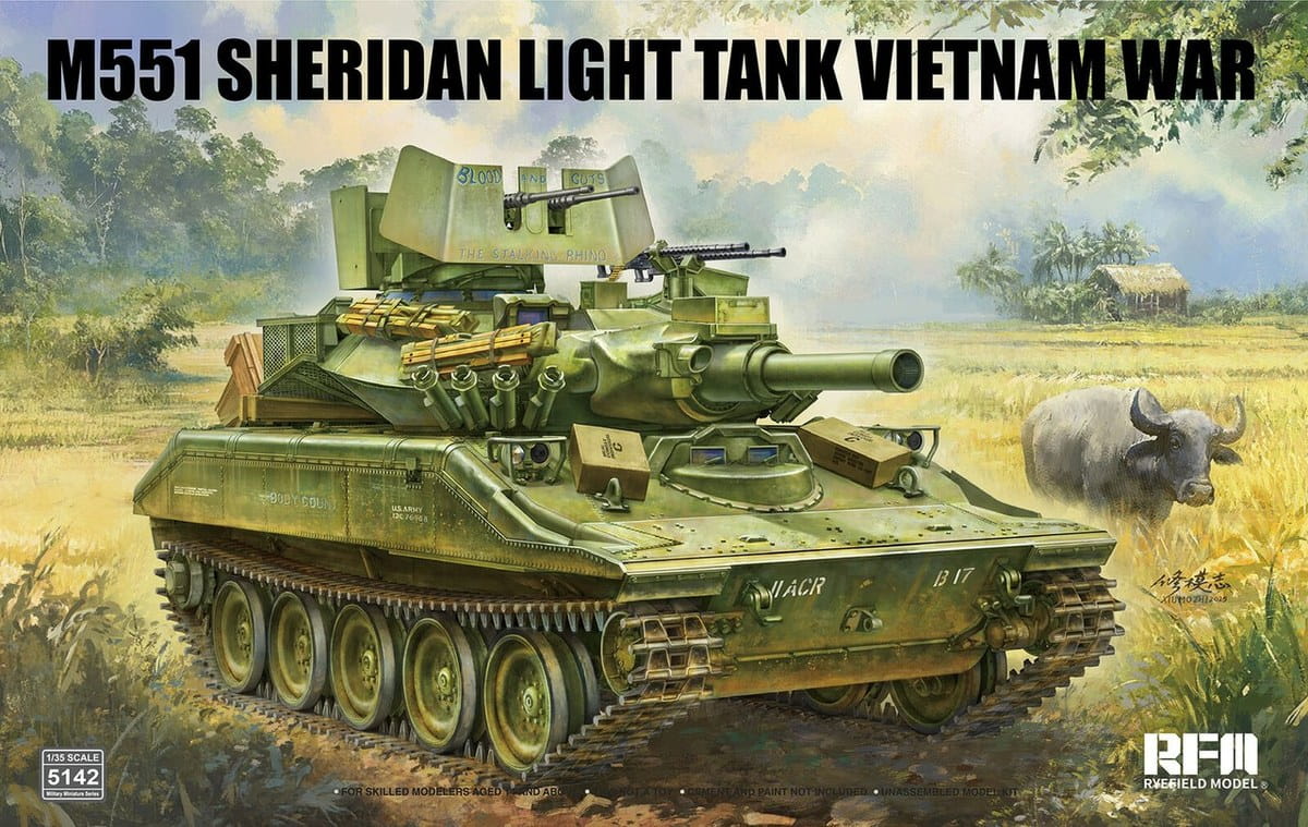 Rye Field Model 1/35 Scale M551 Sheridan Light Tank Vietnam War RM-5142 Plastic Model Kit NZ Stock