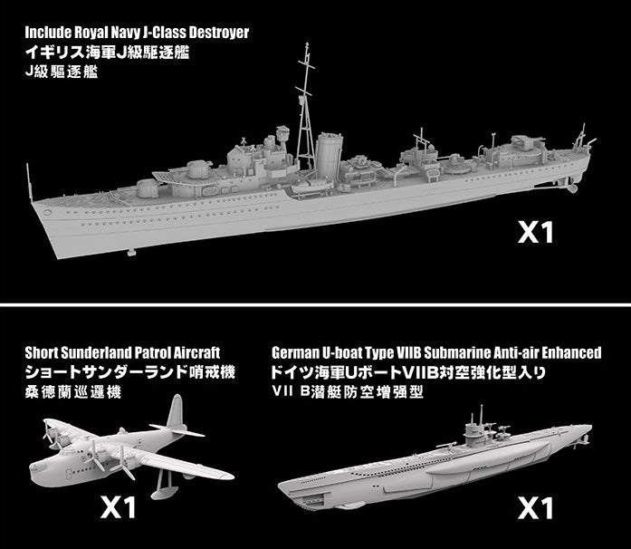 FlyHawk 1/700 Battle of the Atlantic: Anti-Submarine Warfare Set I – FH1120