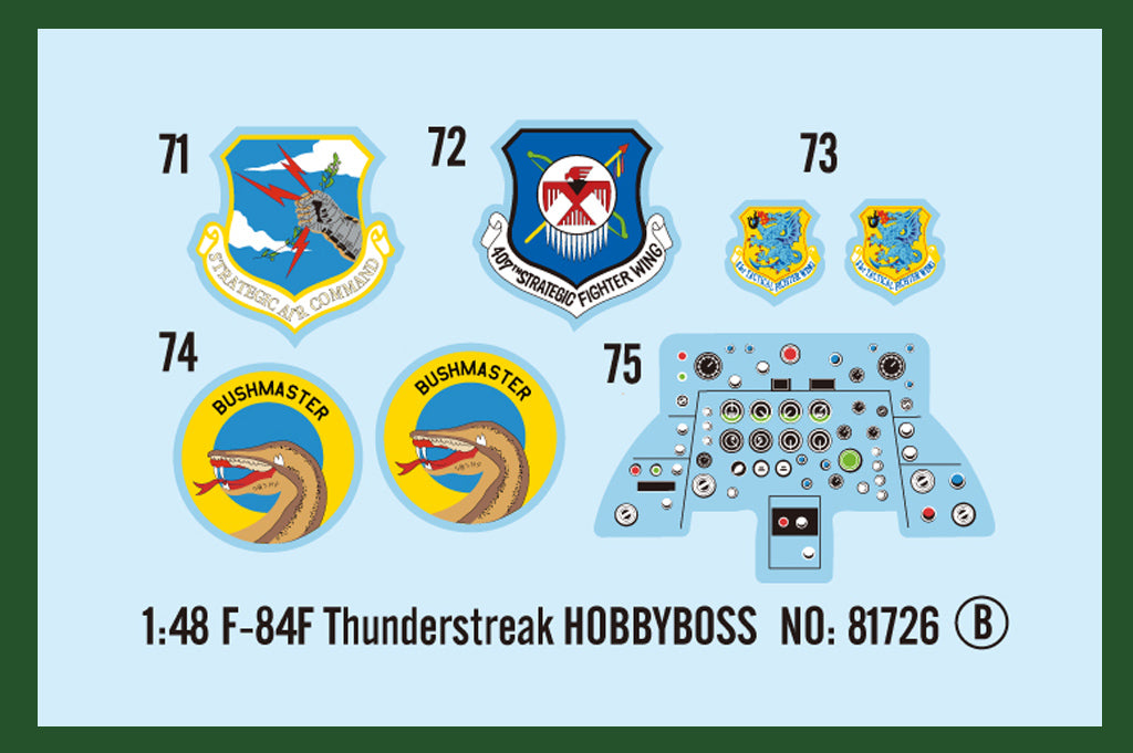 HobbyBoss 1/48 F-84F Thunderstreak Fighter-Bomber 81726 Plastic Model Kit NZ Stock