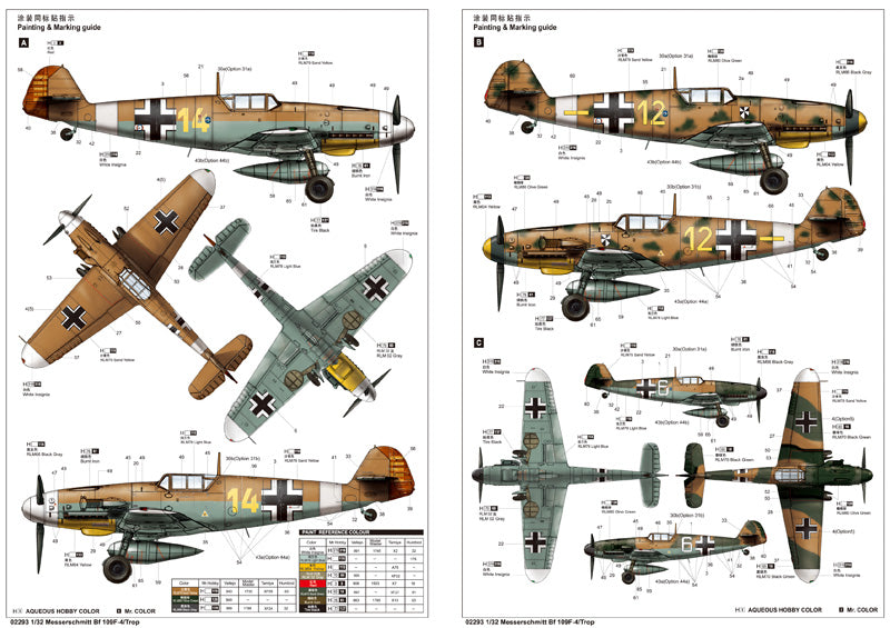 Trumpeter 1/32 Messerschmitt Bf 109F-4/Trop (No. 02293)