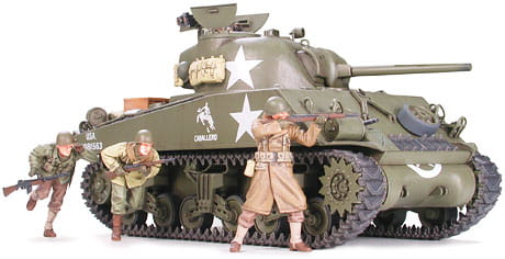 Tamiya 1/35 U.S. M4A3 Sherman 75mm Gun WWII Medium Tank Plastic Model Kit 35250