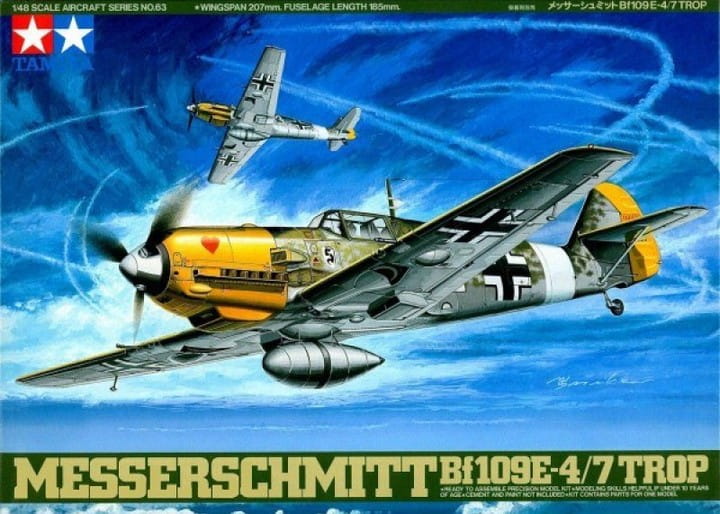 Tamiya 1/48 Scale Messerschmitt Bf109E-4/7 Trop Plastic Model 61063 NZ Stock