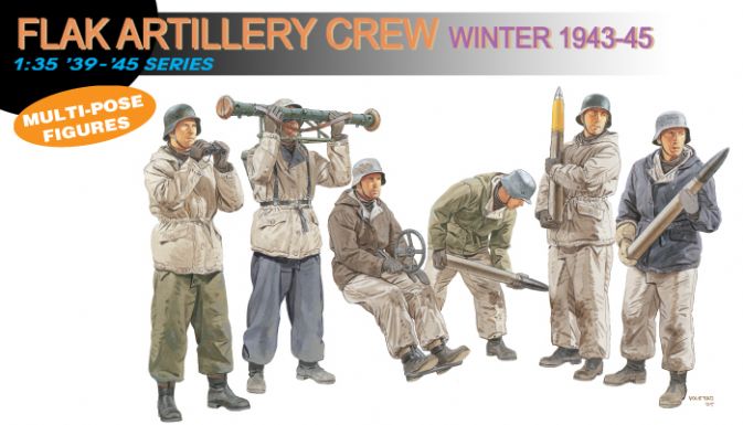 Dragon 1/35 Scale German Flak Artillery Crew 1943–45 Plastic Model 6275 NZ Stock